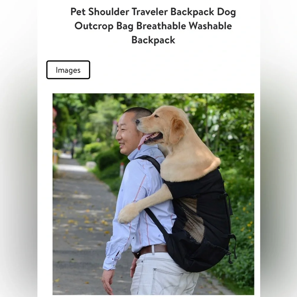 PET || Shoulder Backpack. Sz. Small/Medium Dogs